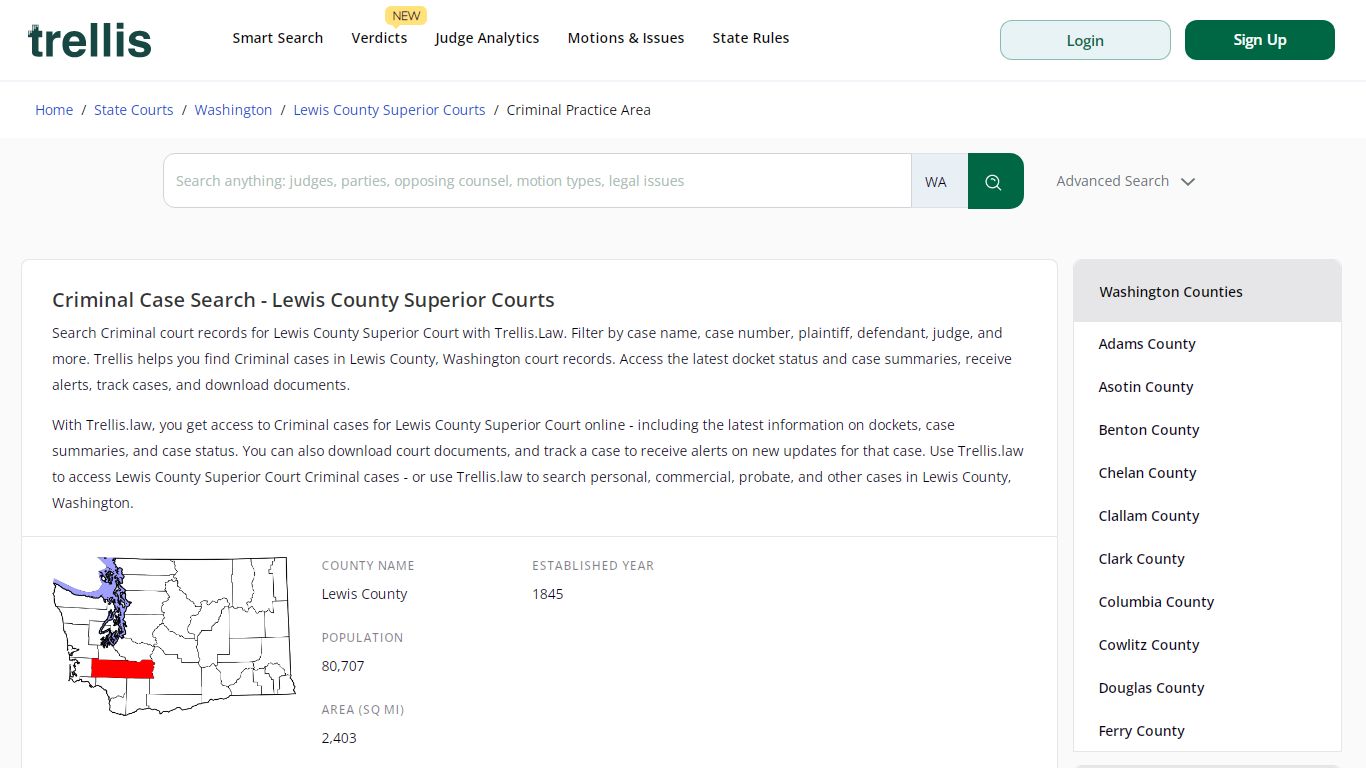 Criminal Case Search - Lewis County Superior Courts